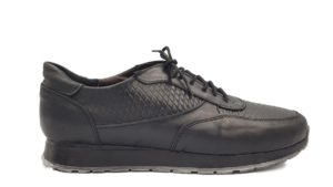 Ανδρικό Δερμάτινο Sneakers - STE111 - Μαύρο