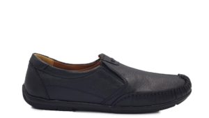 Ανδρικό Μοκασίνι Δερμάτινο Leder Shoes - TE928 - Μαύρο