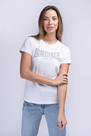 LONSDALE c.117170 BEKAN Γυναικείο μπλουζάκι ελαστικό ,βαμβακερό ΜΑΥΡΟ & ΛΕΥΚΟ