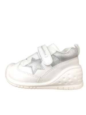 Παιδικά δερμάτινα sneakers Titanitos X680 nuria για κοριτσι ασπρο