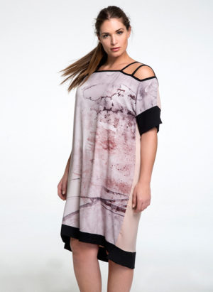 MAT Fashion - Open-shoulder φόρεμα με περίτεχνα μοτίβα