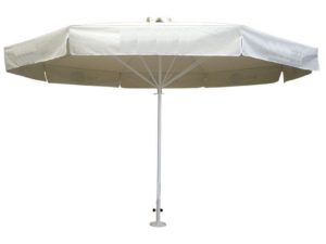 Επαγγελματική ομπρέλα Φ4m βαρέως τύπου με ιστό αλουμινίου Φ50mm και 100% αδιάβροχο εκρού πανί 280γρ/m3