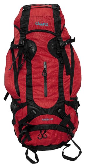 Σακίδιο πλάτης κόκκινο ASPEN 65lt με διπλό πάτο για ορειβασία-πεζοπορία-camping