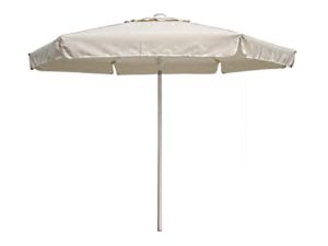 Επαγγελματική ομπρέλα Φ2.5m με ιστό αλουμινίου Φ40 και 100% αδιάβροχο εκρού πανί 280γρ/m3 και 6 ακτίνες