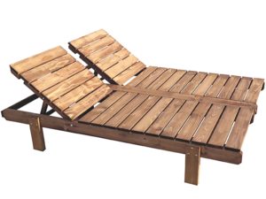 Ξαπλώστρα διπλή ξύλινη για κήπο-παραλία-πισίνα