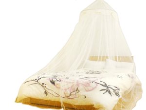 Κουνουπιέρα λευκή για διπλό κρεβάτι με στεφάνι και γάντζο 60x250x10m