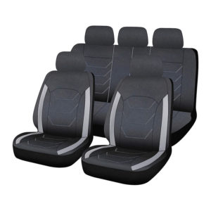 Καλύμματα καθισμάτων αυτοκινήτου Napoles μαύρο-γκρι τεχνόδερμα 12τμχ