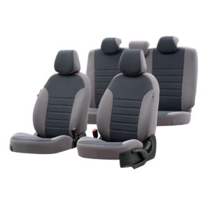 Καλύμματα καθισμάτων για Nissan Micra K13/14 Original Design γκρι ζακάρ-lacoste 14τμχ