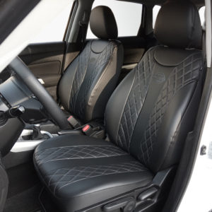 Καλύμματα καθισμάτων μαύρο τεχνόδερμα για Nissan Micra K12 (12τμχ)