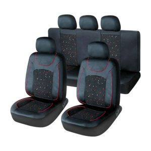 Καλύμματα καθισμάτων μαύρα με κόκκινο ρέλι Compass SKY 11τμχ