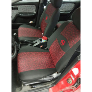 Σετ καλύμματα κόκκινο σχέδιο με μαύρο πικέ για Nissan Almera N15 Sedan 4D