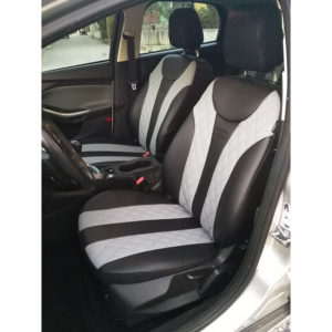Καλύμματα καθισμάτων γκρι-μαύρο τεχνόδερμα για Ford Focus III (12τμχ)