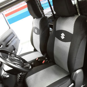 Καλύμματα καθισμάτων μαύρο-γκρι πολυεστέρας για Suzuki Jimny IV Facelift 2Θ 6τμχ