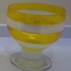Ποτήρι Παγωτού Γυάλινο Κίτρινο/Λευκό Justine Giallo Cerve M38320