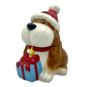 Χριστουγεννιάτικο Σκυλάκι Βάζο Με Καπάκι Δολομίτης 15,5Χ12Χ20,5εκ Marva Home 838009
