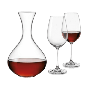 Κρυστάλλινη Καράφα Σερβιρίσματος Κρασιού με Ποτήρια 1500ml 7τμχ Bohemia Viola 311