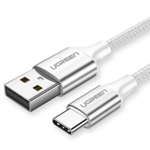 Καλώδιο USB Type-C UGREEN US288 silver braided 3A 1m