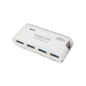 Hub usb Logilink UA0171 4 θέσεων USB 3.0 white + PSU