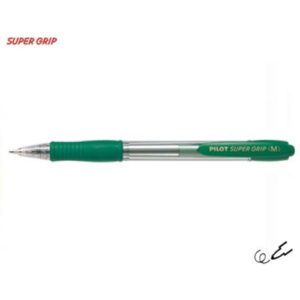 Στυλό Pilot διαρκείας super grip medium 1.0mm με κλικ πράσινο