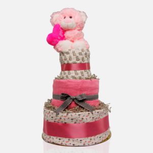 Charlotte The Bear Diaper Cake (pink) Κορίτσι (30 x 30 x 55 cm)