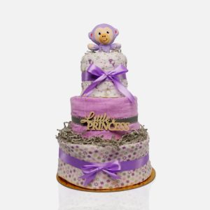 Mia The Monkey Diaper Cake (lilac) Κορίτσι (30 x 30 x 45 cm)