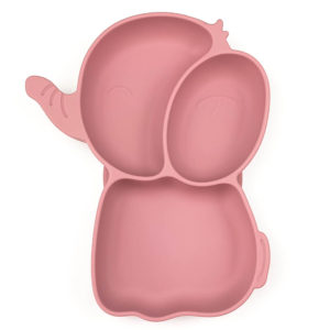 Baby Cloud Πιάτο Ελεφαντάκι από Σιλικόνη - Ροζ Κορίτσι (22 x 14 x 3 cm)