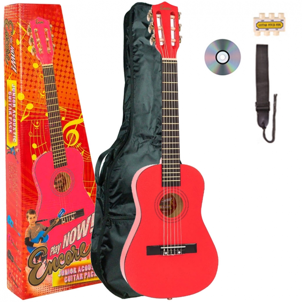 ENCORE ENC12ROFT Σετ Παιδική Κλασική Κιθάρα 1/2 Κόκκινη με θήκη και αξεσουάρ ENCORE ENC12ROFT Classical Guitar Set 1/2 Size