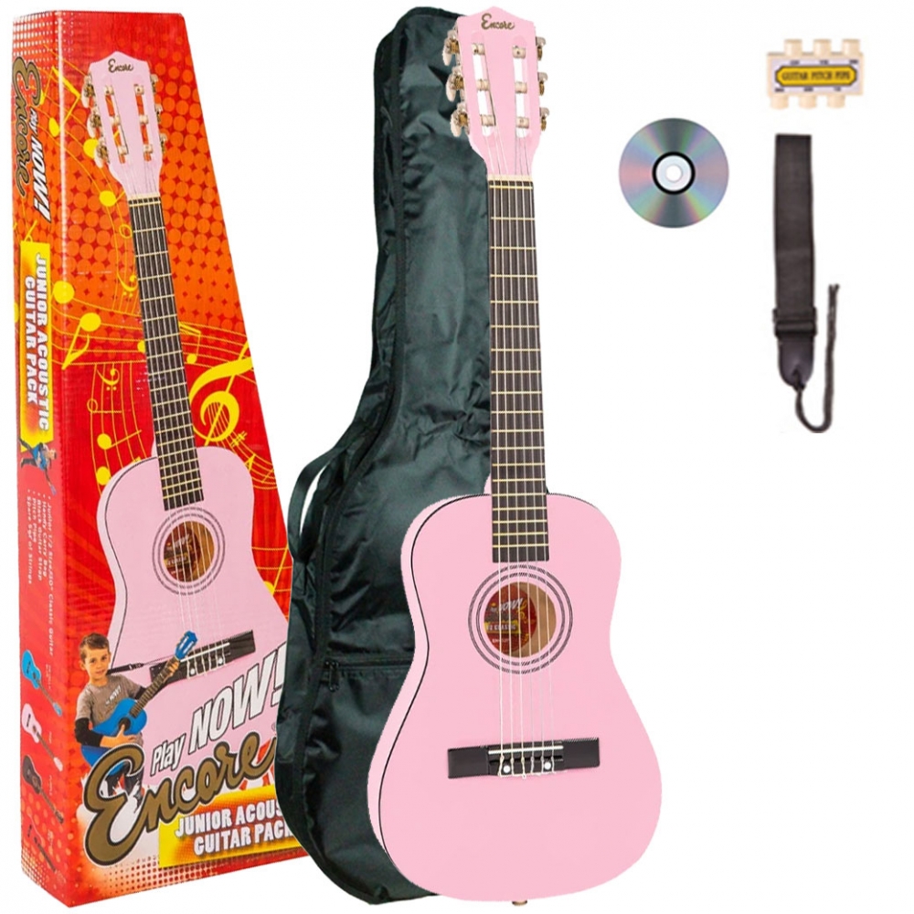 ENCORE ENC12PKOFT Σετ Παιδική Κλασική Κιθάρα 1/2 Ροζ με θήκη και αξεσουάρ ENCORE ENC12PKOFT Classical Guitar Set 1/2 Size
