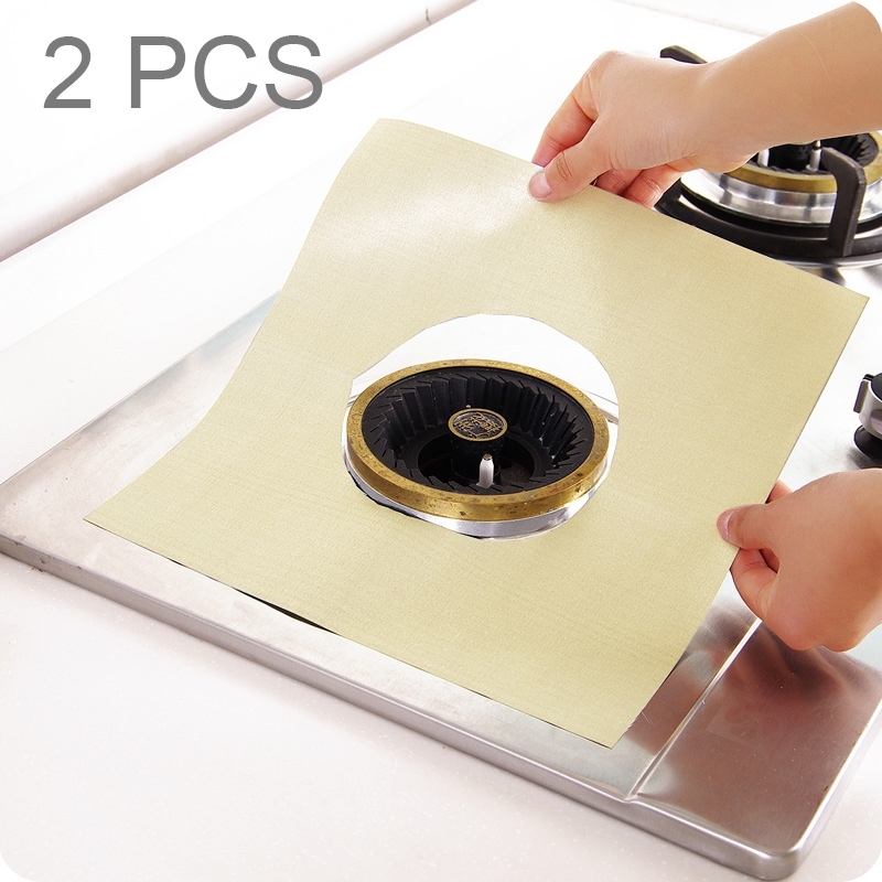 2 PCS Gas Furnace Surface Ultra-thin Fibre Material Stovetop Protective Cleaning Pad, Size: 27*27 cm (Beige) (OEM)