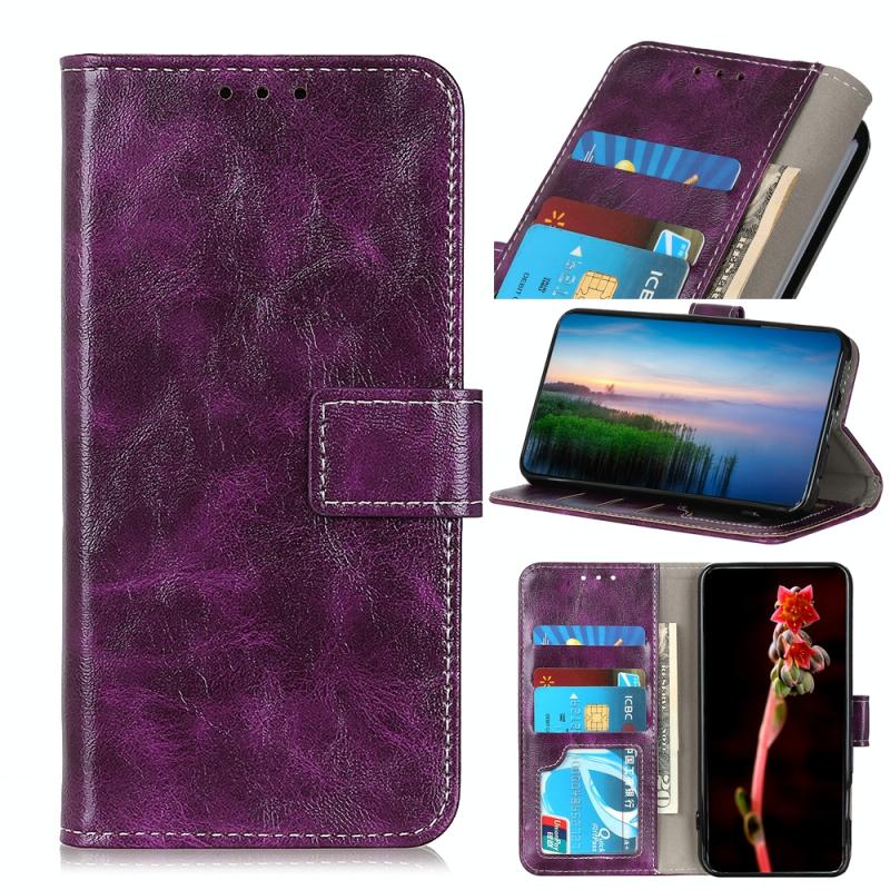 For Xiaomi Mi 11T / 11T Pro Retro Crazy Horse Texture Horizontal Flip Leather Case with Holder & Card Slots & Photo Frame & Wallet(Purple) (OEM)