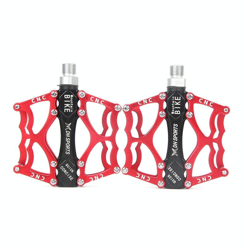 Bicycle Pedal Mountain Bike Aluminum Alloy Palin Pedal Non-Slip Bearing Pedal(901 Red) (OEM)