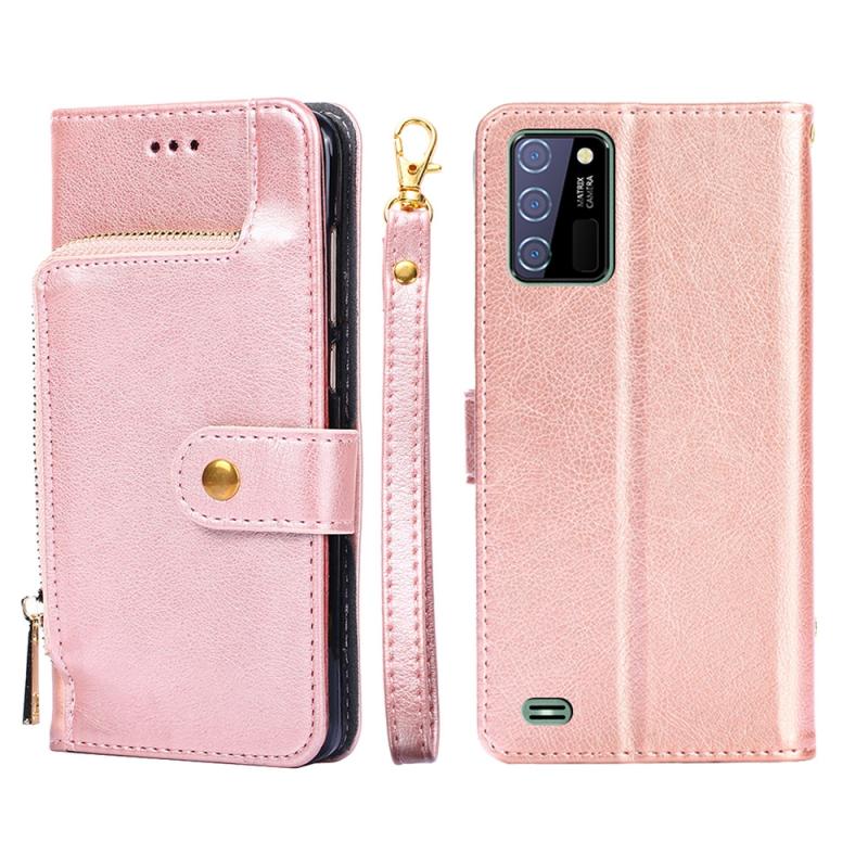 For OUKITEL C25 Zipper Bag Leather Phone Case(Rose Gold) (OEM)