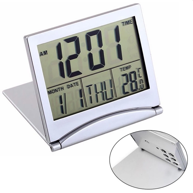 MT-033 LCD Display Portable Folding Digital Travel Temperature Alarm Clock (OEM)