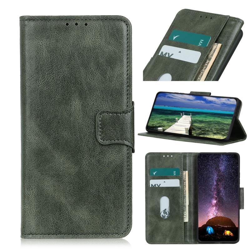For Motorola Edge 20 Mirren Crazy Horse Texture Horizontal Flip Leather Case with Holder & Card Slots & Wallet(Dark Green) (OEM)