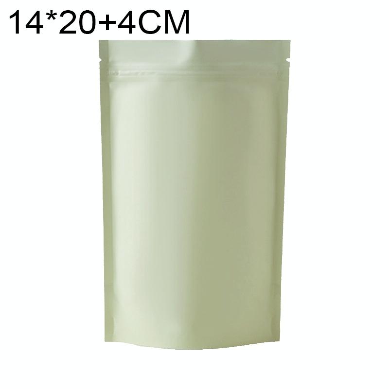 100 PCS/Set Matte Aluminum Foil Snack Stand-up Pouch, Size:14x20+4cm(Beige Yellow) (OEM)