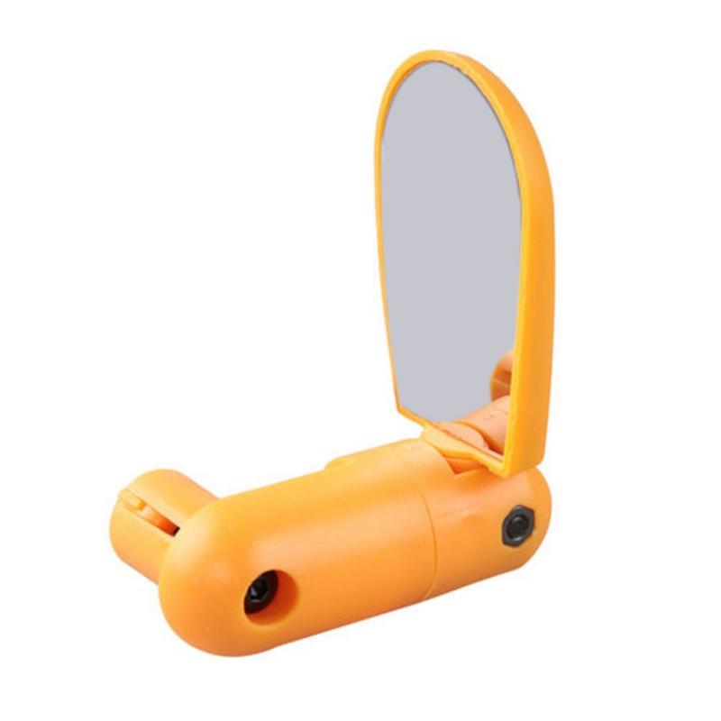 2 Pairs Adjustable Bicycle Flat Rearview Mirror Cycling Accessories(Yellow) (OEM)