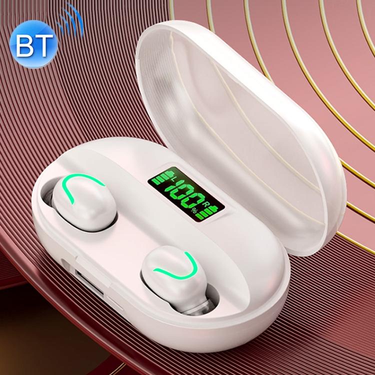 T2 Bluetooth 5.0 TWS Touch Digital Display True Wireless Bluetooth Earphone with Charging Box(White) (OEM)