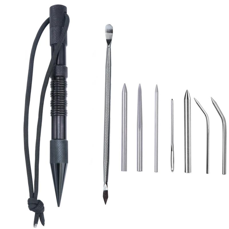 Umbrella Rope Needle Marlin Spike Bracelet DIY Weaving Tool, Specification: 9 PCS / Set Black (OEM)