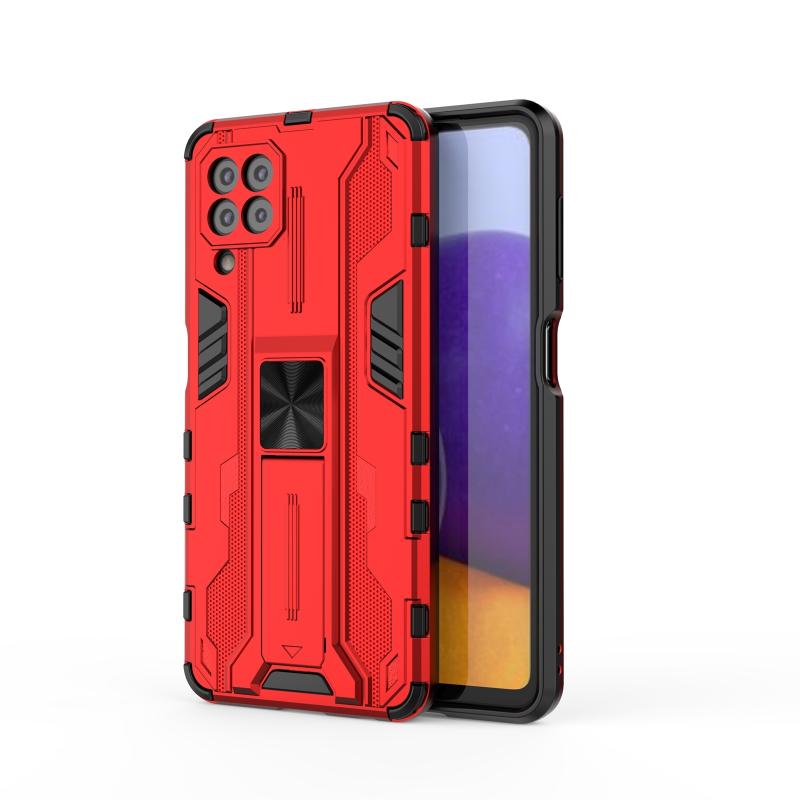 For Samsung Galaxy A22 4G Supersonic PC + TPU Shock-proof Protective Case with Holder(Red) (OEM)