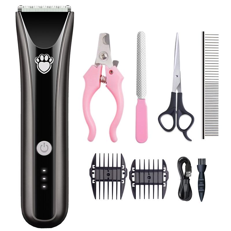 Waterproof Pet Shaver Dog Electric Hair Clipper, Specification: Package 1(Gray) (OEM)