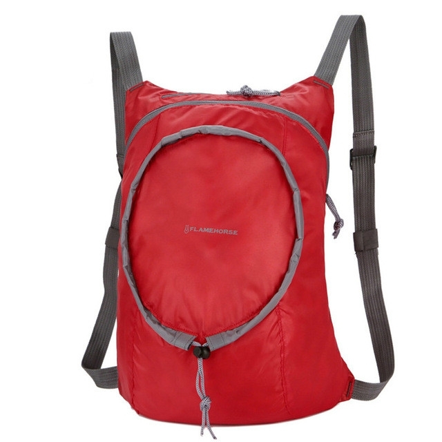 Nylon Waterproof Collapsible Backpack Women Men Travel Portable Comfort Lightweight Storage Folding Bag(Red) (OEM)