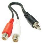 2 RCA AV Female To 1 RCA Male Y Splitter Video Cable Adapter, Length: 26.5cm (OEM)