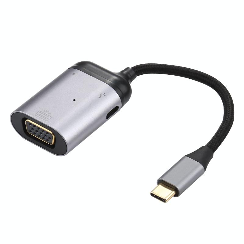 4K UHD USB-C / Type-C to VGA + PD Data Sync Adapter Cable (OEM)