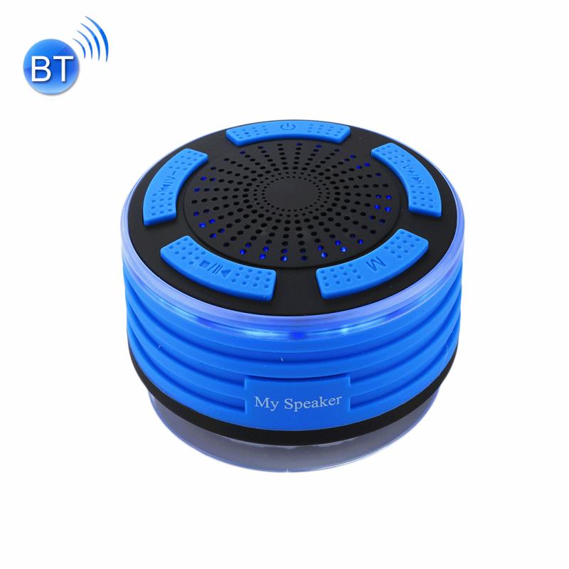 F013 Mini Portable IPX7 Waterproof Bluetooth V4.0 Stereo Speaker MP3 Player with Colorful LED Light & Suction Cup, Built-in Mic, Support FM Radio, Bluetooth Distance: 10m (OEM)