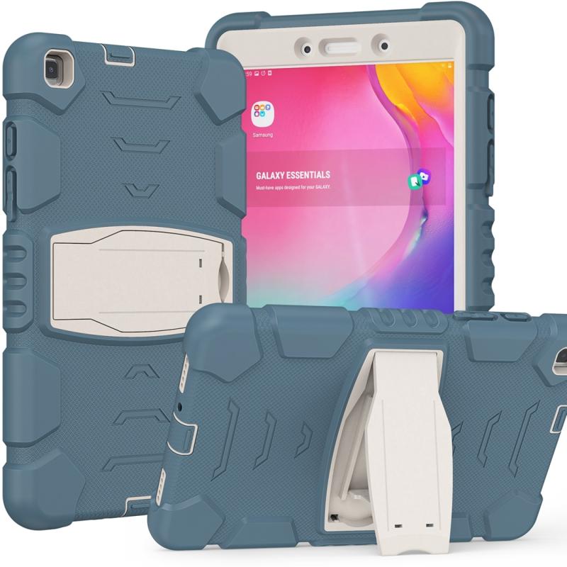 For Samsung Galaxy Tab A8.0 2019 T290 3-Layer Protection Screen Frame + PC + Silicone Shockproof Combination Case with Holder(Cornflower Blue) (OEM)