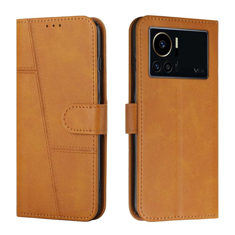 For Infinix Note 12 VIP Stitching Calf Texture Buckle Leather Phone Case(Yellow) (OEM)