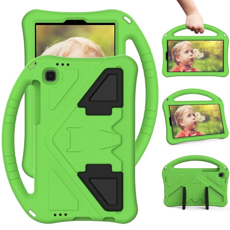 For Samsung Galaxy Tab A7 Lite 8.7(2021) T225 EVA Flat Anti Falling Protective Case Shell with Holder(Green) (OEM)