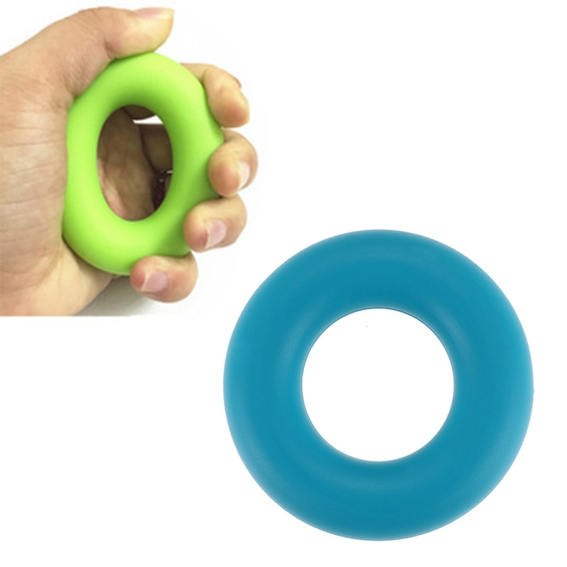 Silicone Grip Strength Finger Exercise Rehabilitation Silicone Ring(Blue (40lb)) (OEM)
