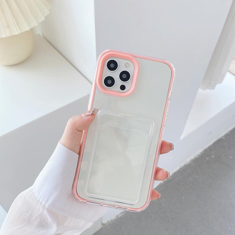 For iPhone 11 Full-coverage 360 Clear PC + TPU Shockproof Protective Case with Card Slot (Pink) (OEM)
