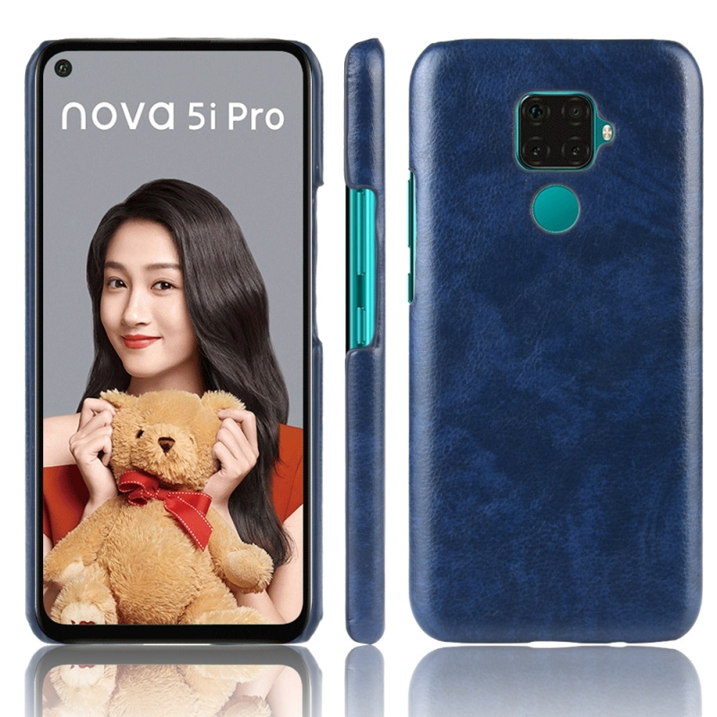 Shockproof Litchi Texture PC + PU Case For Huawei Nova 5i Pro / Mate 30 Lite(Blue) (OEM)